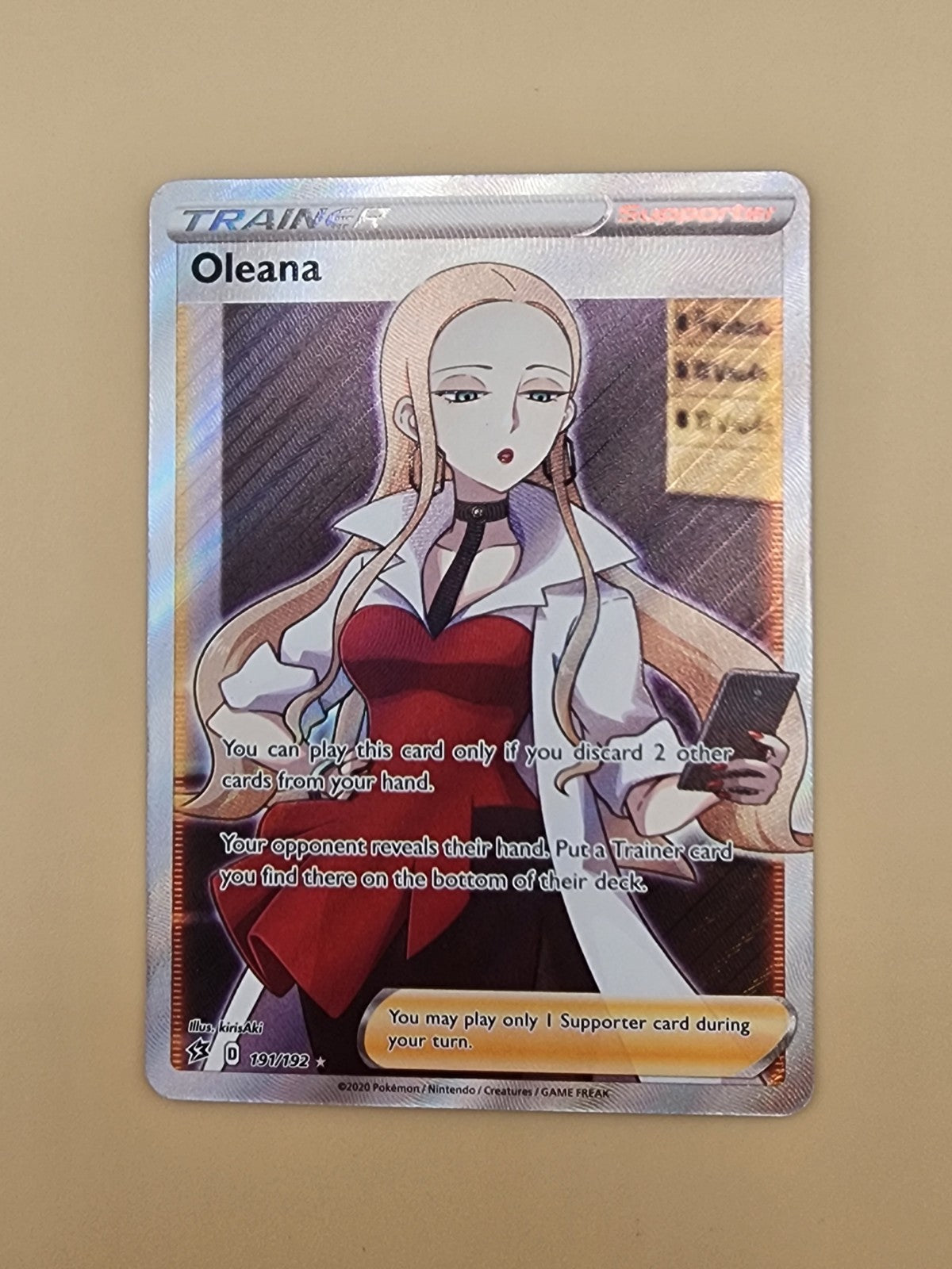 Pokemon TCG Oleana (Full Art) 191/192 Sword & Shield Rebel Clash Ultra Rare