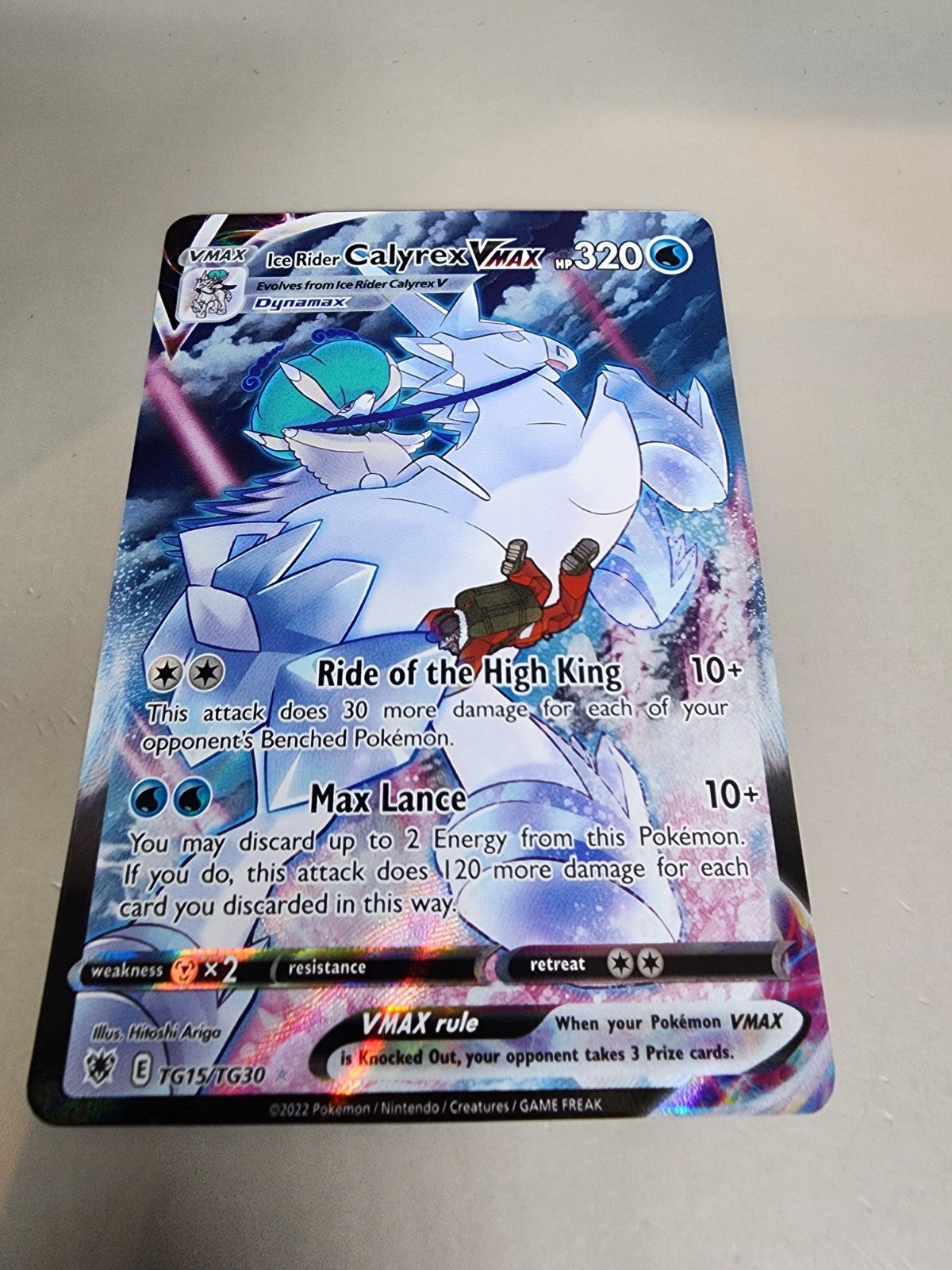 Ice Rider Calyrex VMAX TG15/TG30 Swsh10: Astral Radiance Trainer Gallery Holo NM