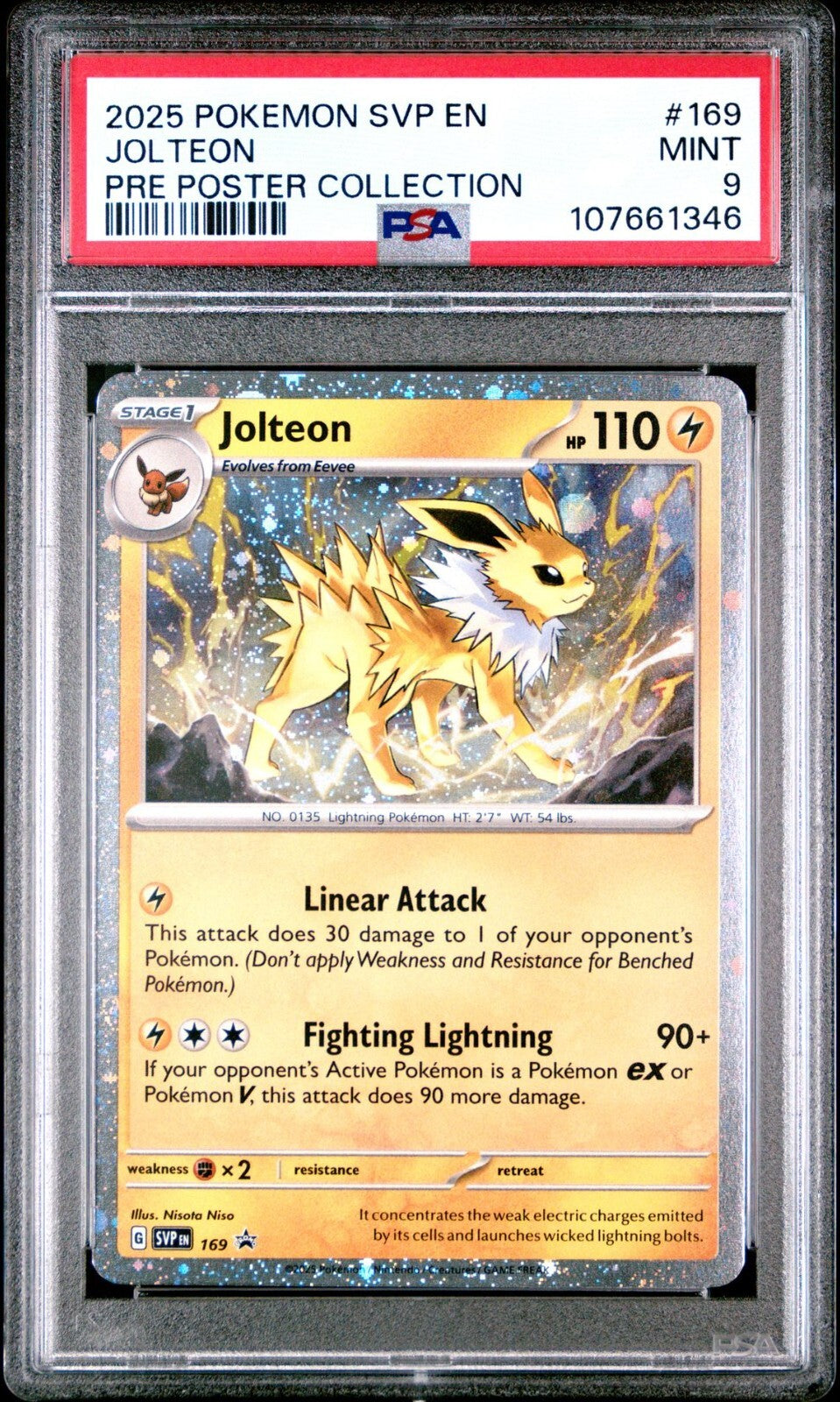 2025 POKEMON SVP EN-SV BLACK STAR PROMO 169 JOLTEON PSA 9