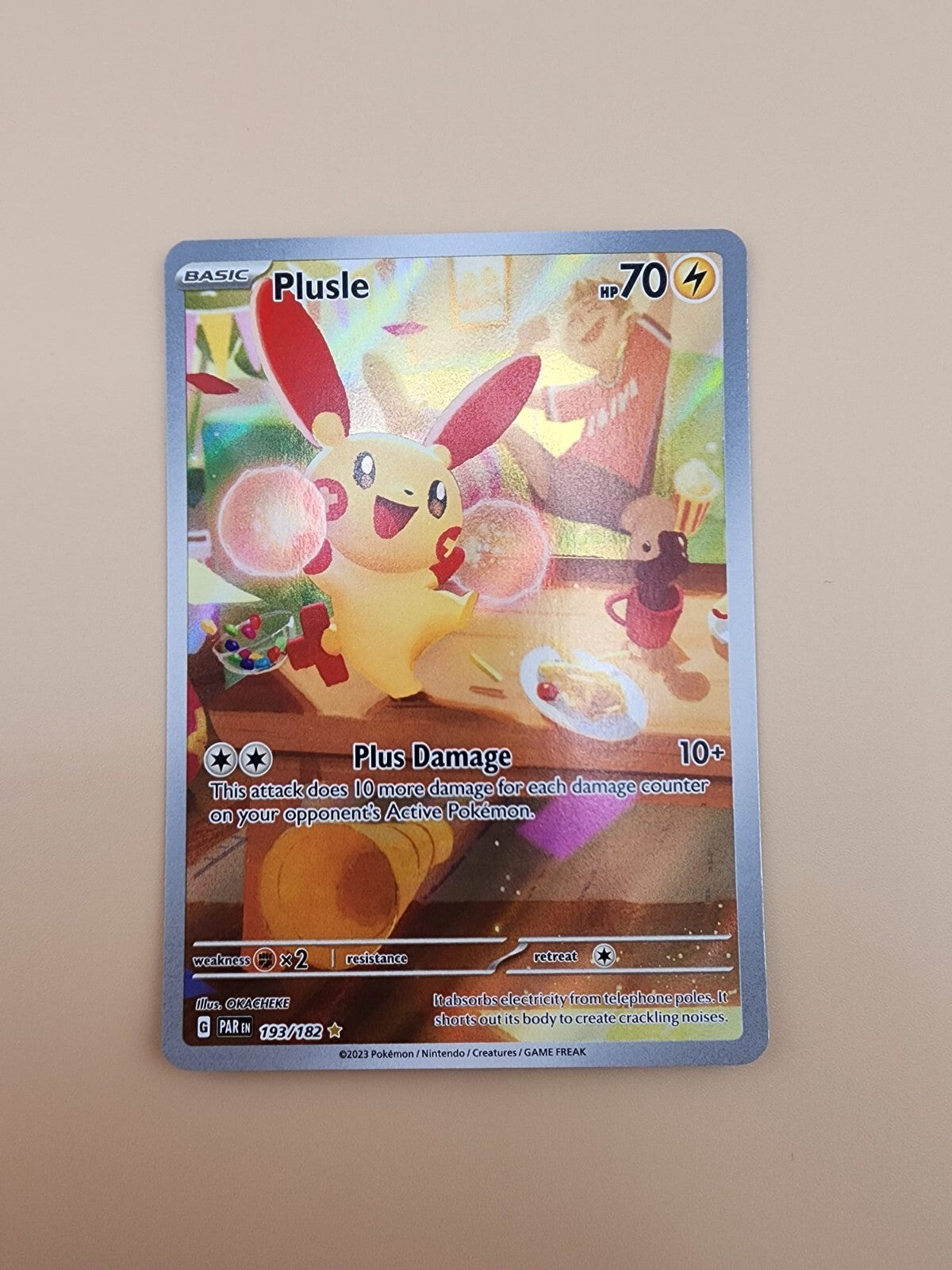 Plusle 193/182 Sv04: Paradox Rift Holo Near Mint (NM)