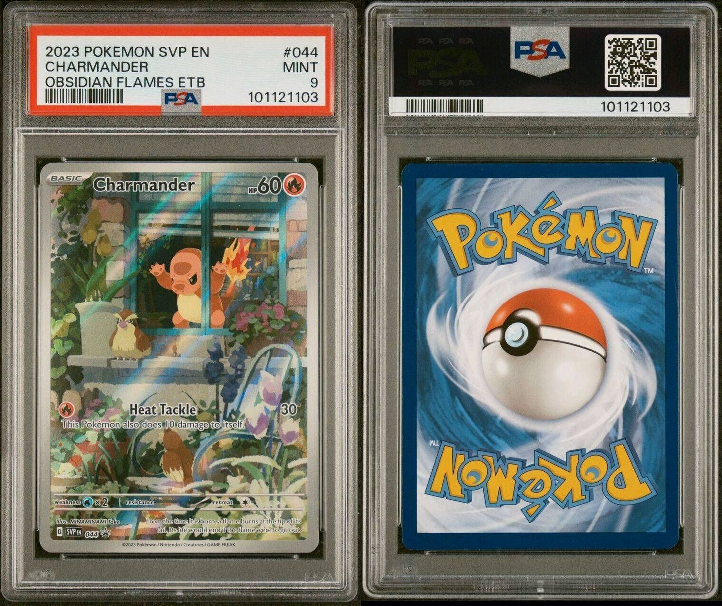 PSA 9 - 2023 Pokemon Obsidian Flames CHARMANDER ETB Promo #044