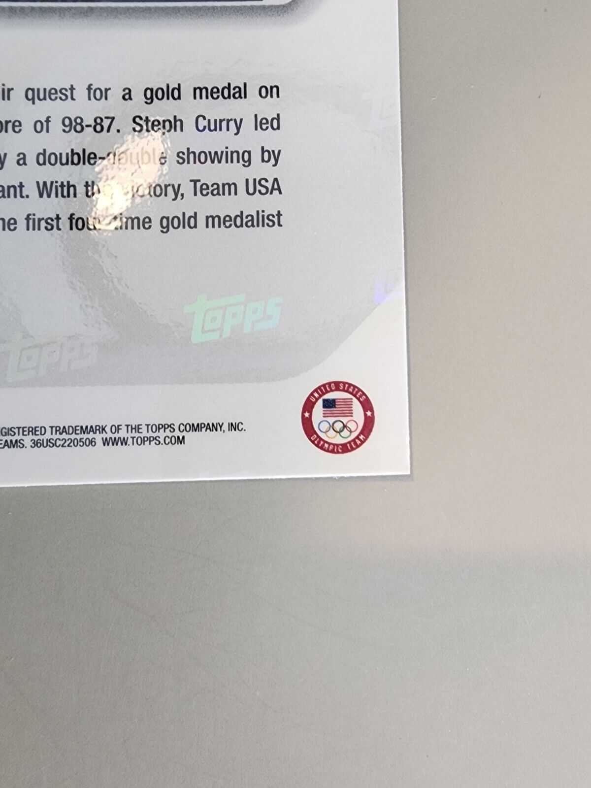 Curry James Durant Team USA Olympics 2024 Topps Now #26 RARE White Logo SP