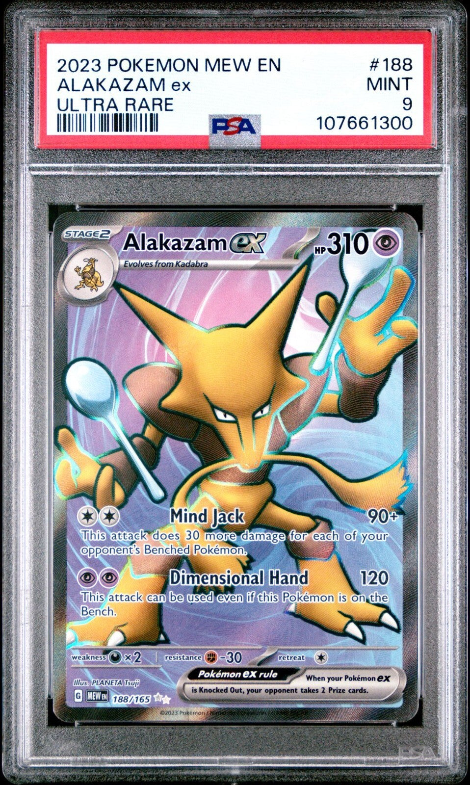 Alakazam ex 188/165 Sv: Scarlet & Violet 151 Holo PSA 9