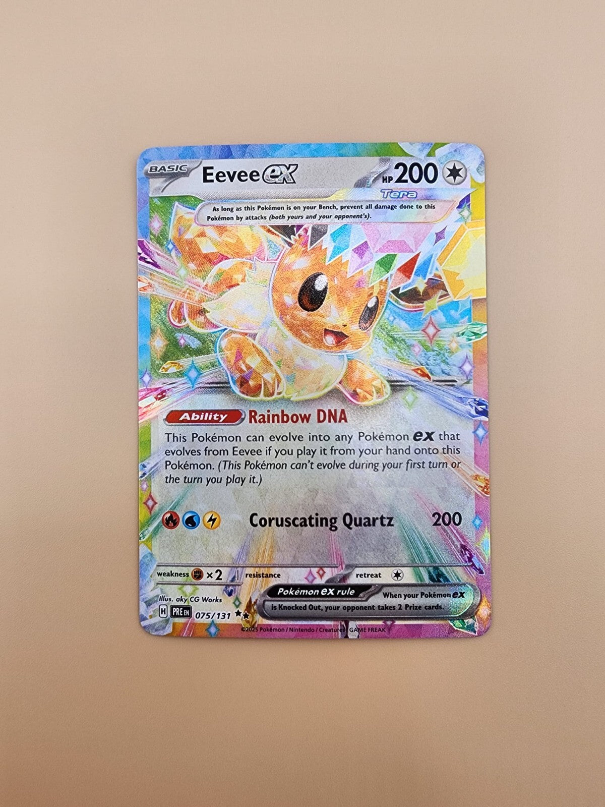 Eevee ex 075/131 Prismatic Evolutions Holo Near Mint (NM)