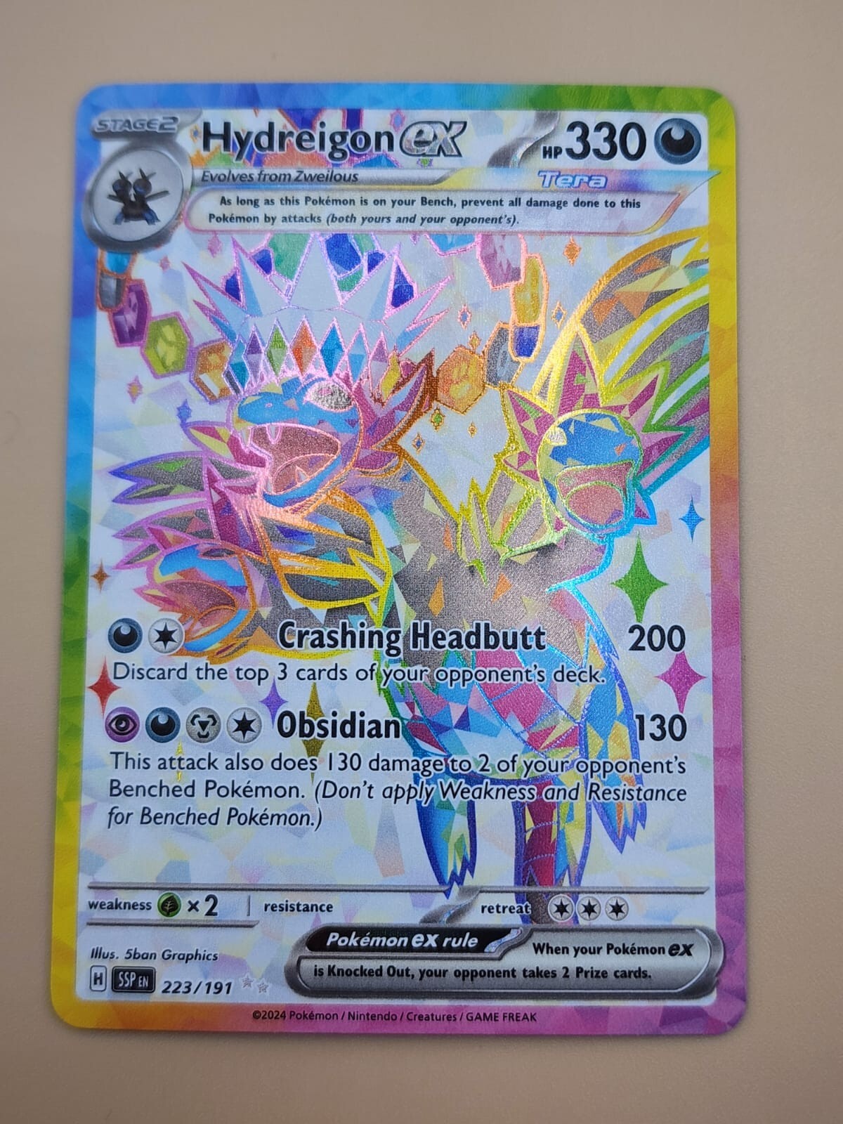 Hydreigon ex 223/191 Sv08: Surging Sparks Holo NM