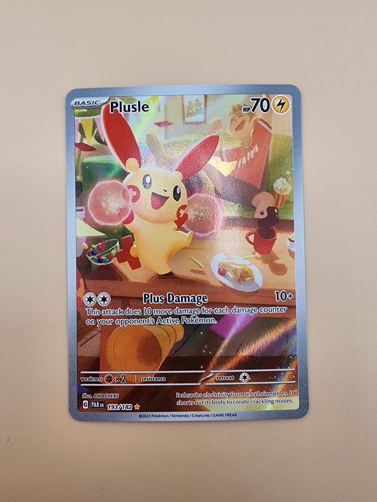 Plusle 193/182 Sv04: Paradox Rift Holo Near Mint (NM)
