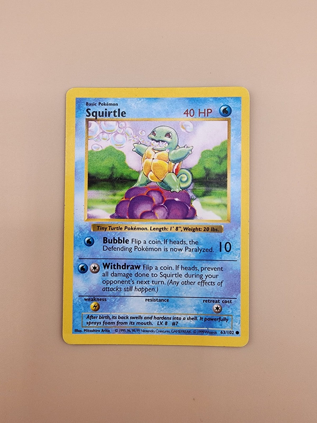 Squirtle 063/102 Base Set (Shadowless) Regular Lightly Played (LP)