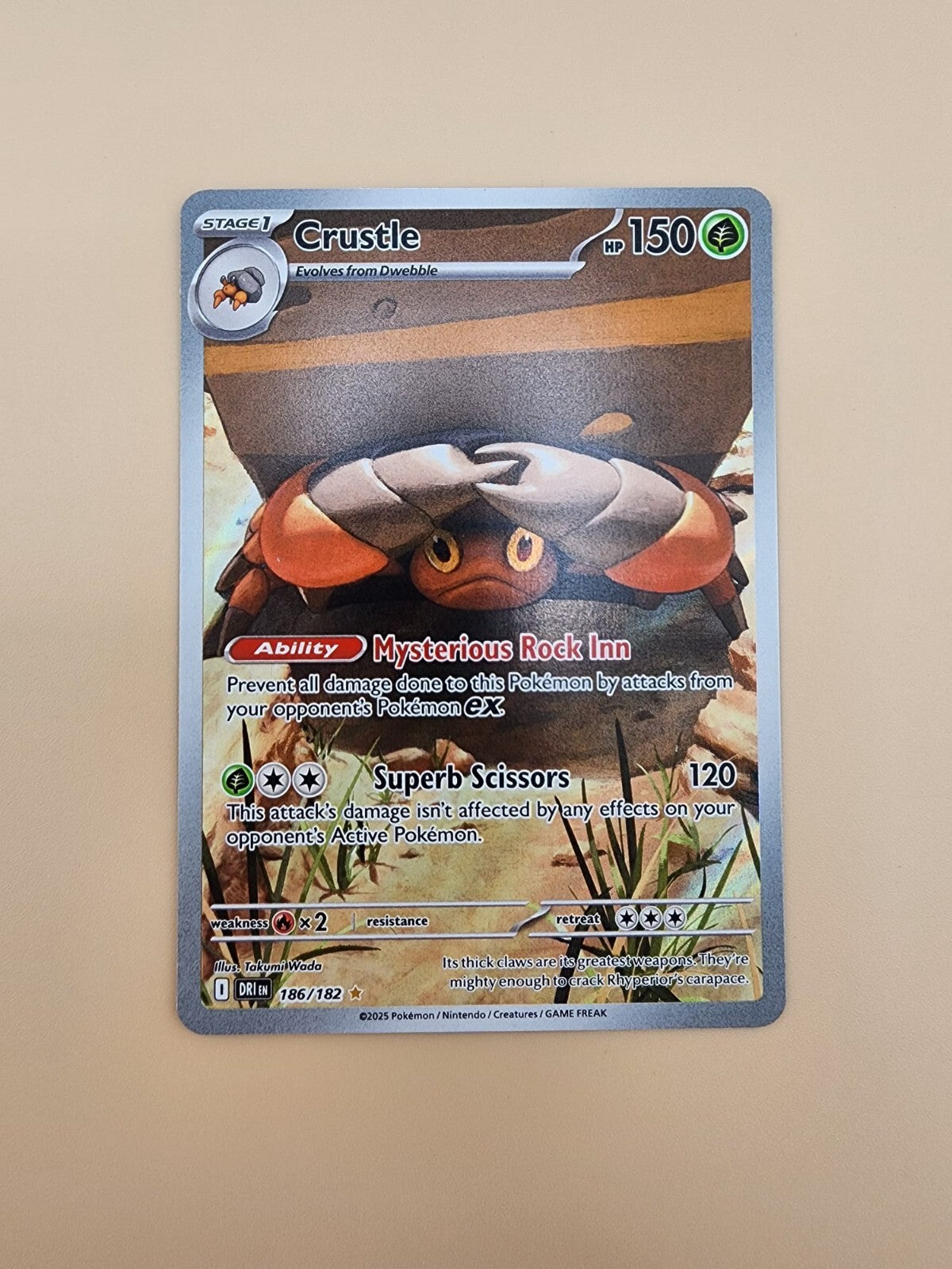 Crustle 186/182 Sv10: Destined Rivals Holo Near Mint (NM)