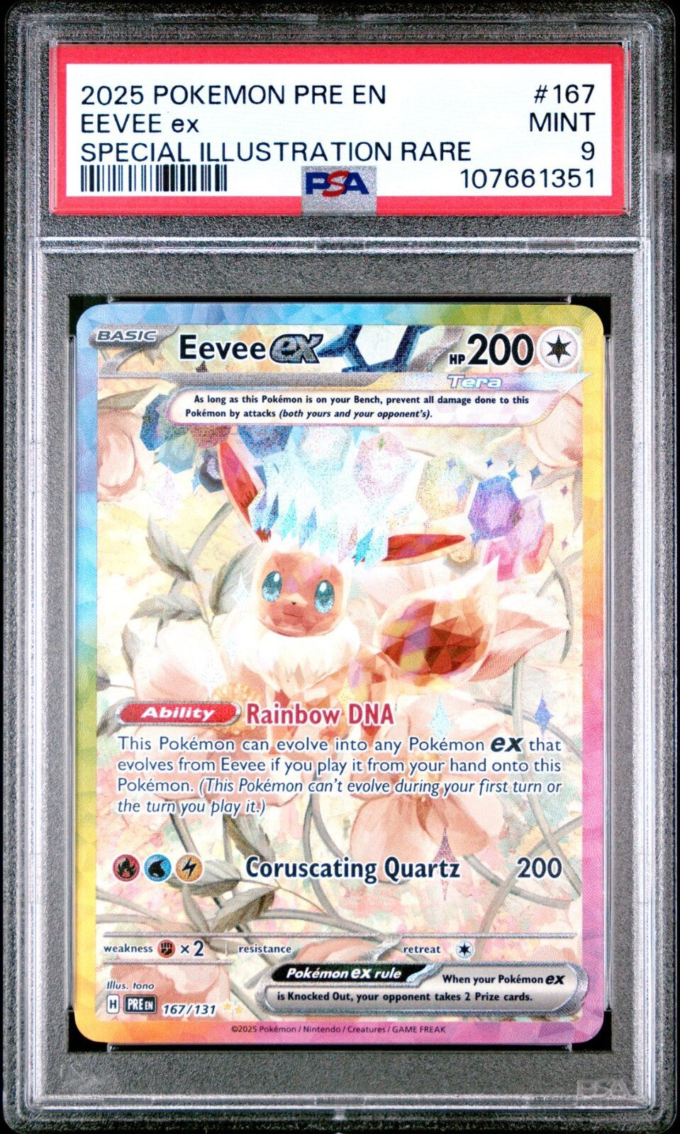 2025 POKEMON PRE EN-PRISMATIC EVOLUTIONS 167 EEVEE EX PSA 9