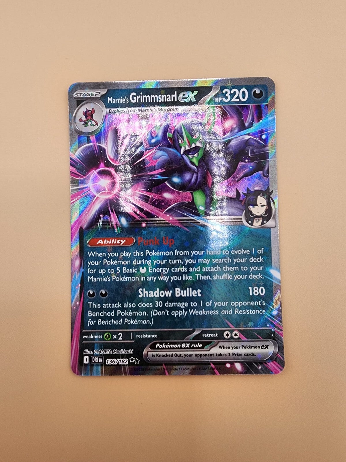 Marnie's Grimmsnarl ex 136/182 Sv10: Destined Rivals Holo Near Mint (NM)