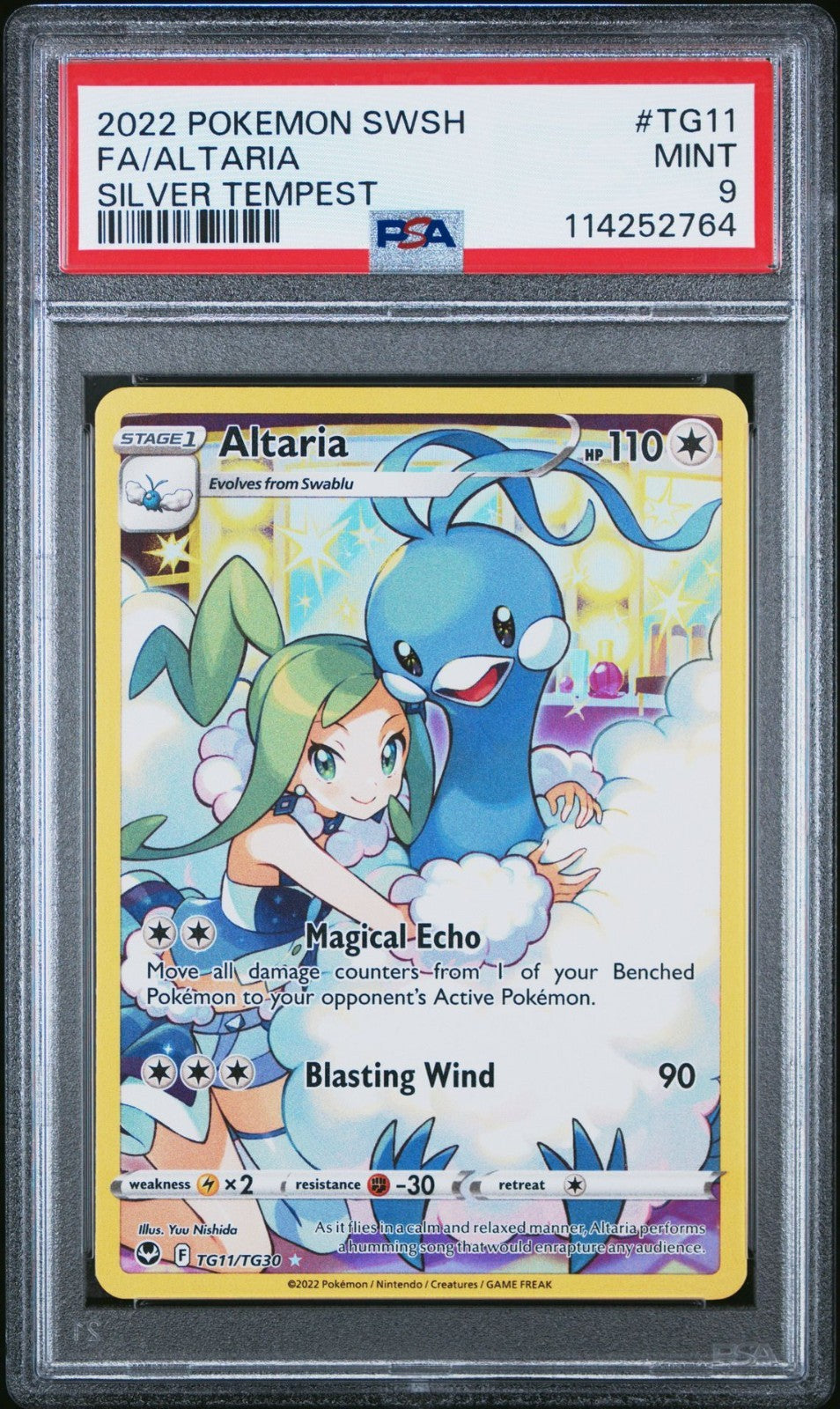 2022 Pokemon Silver Tempest ALTARIA TG11/TG30 Ultra Rare PSA 9