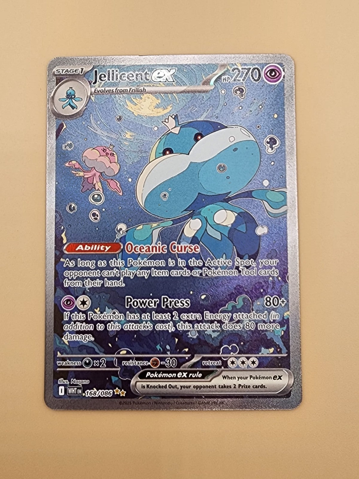 Jellicent ex 168/086 Sv: White Flare Holo Lightly Played (LP)