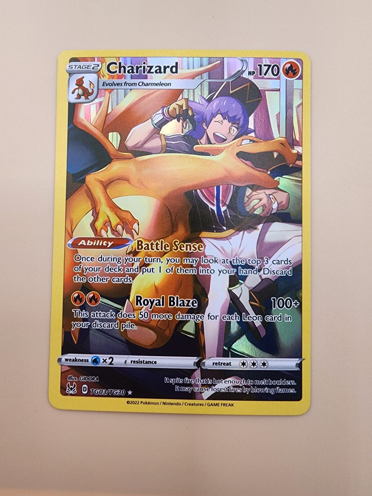 Charizard TG03/TG30 Swsh11: Lost Origin Trainer Gallery Holo LP