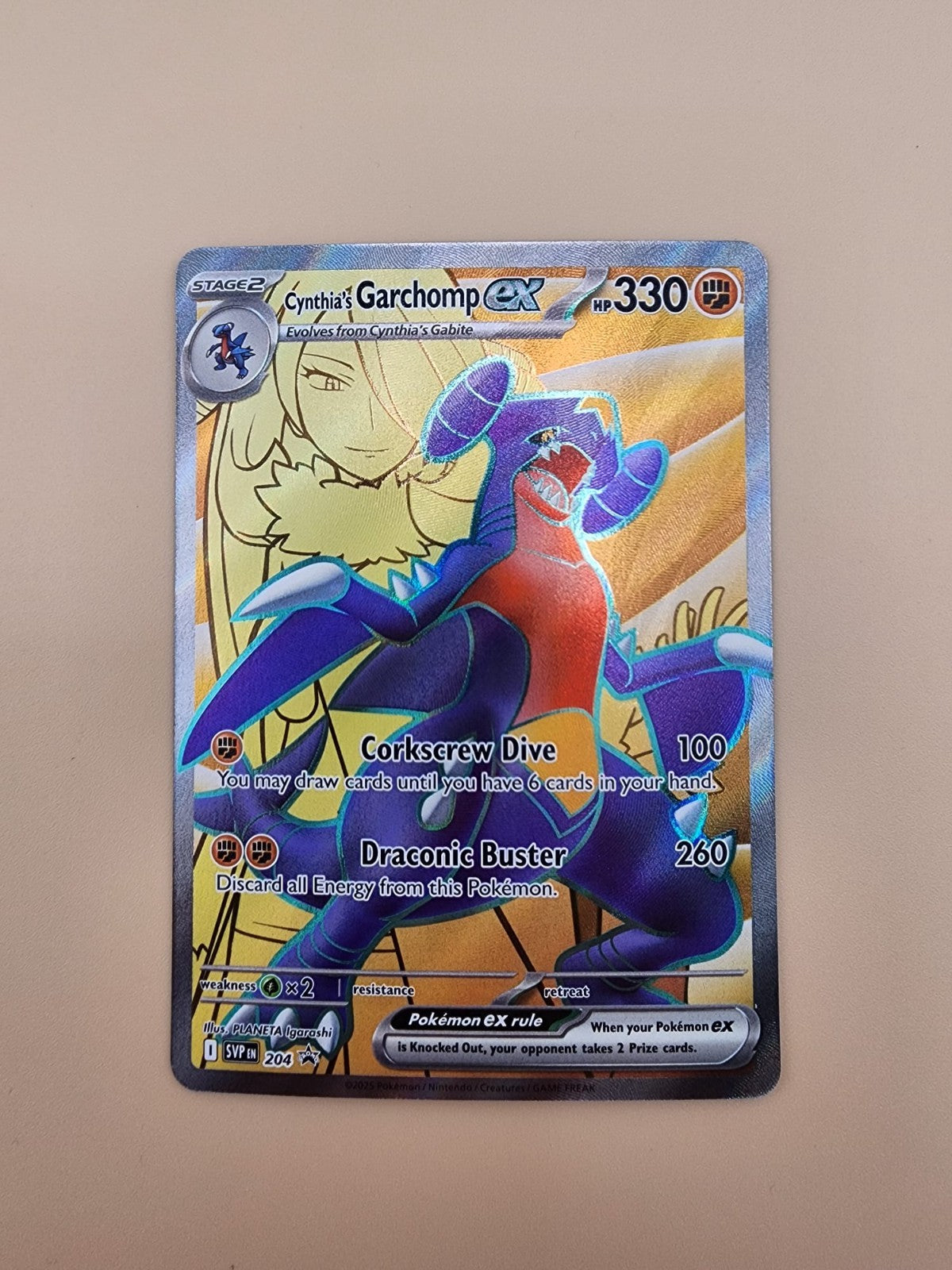 Cynthia's Garchomp ex 215/182 Sv10: Destined Rivals Holo Near Mint (NM)