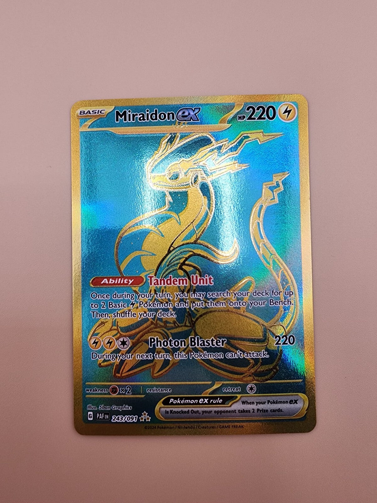 Miraidon ex 243/091 Sv: Paldean Fates Holo Near Mint (NM)