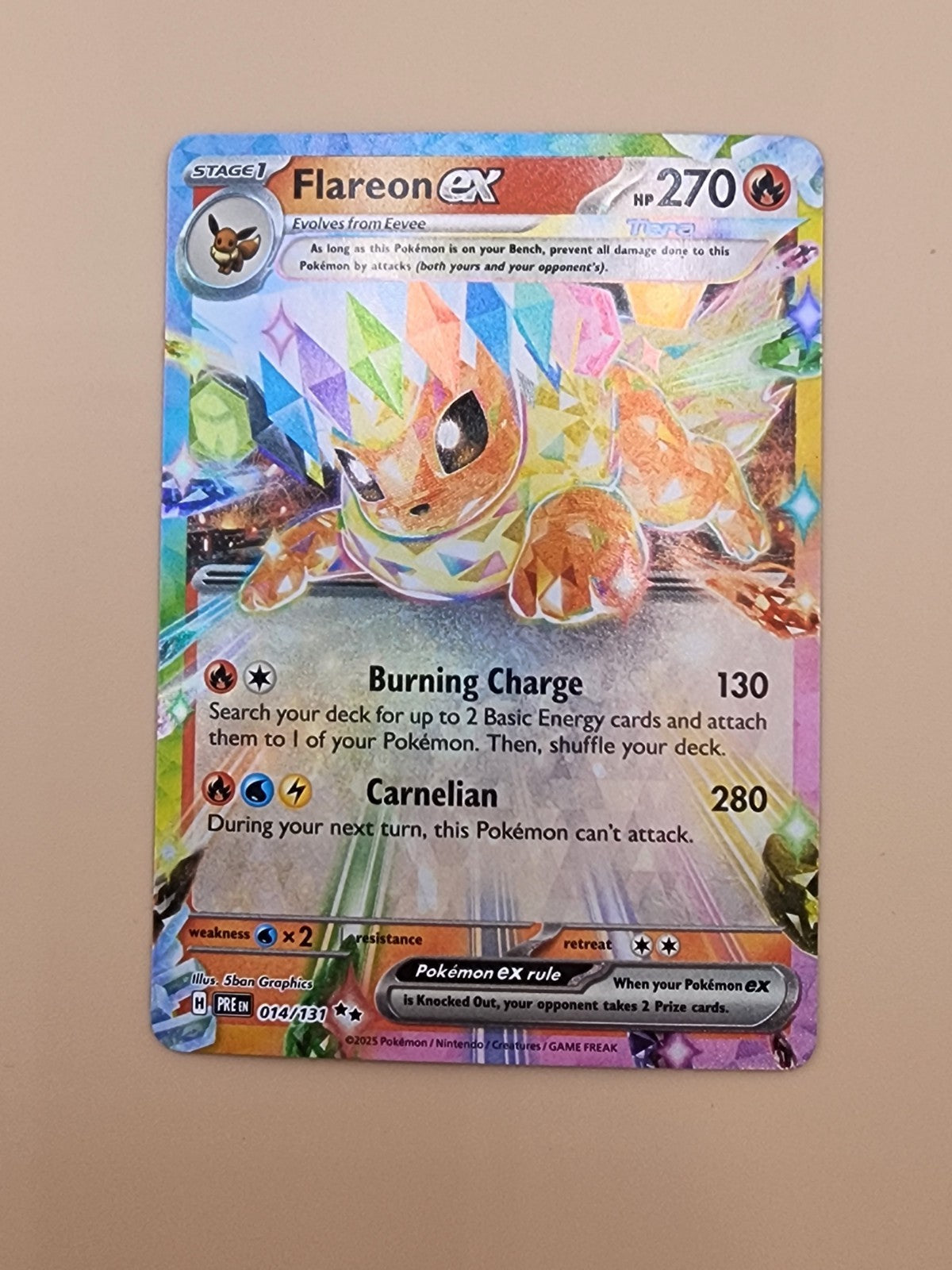 4- Flareon ex 014/131 Prismatic Evolutions Holo