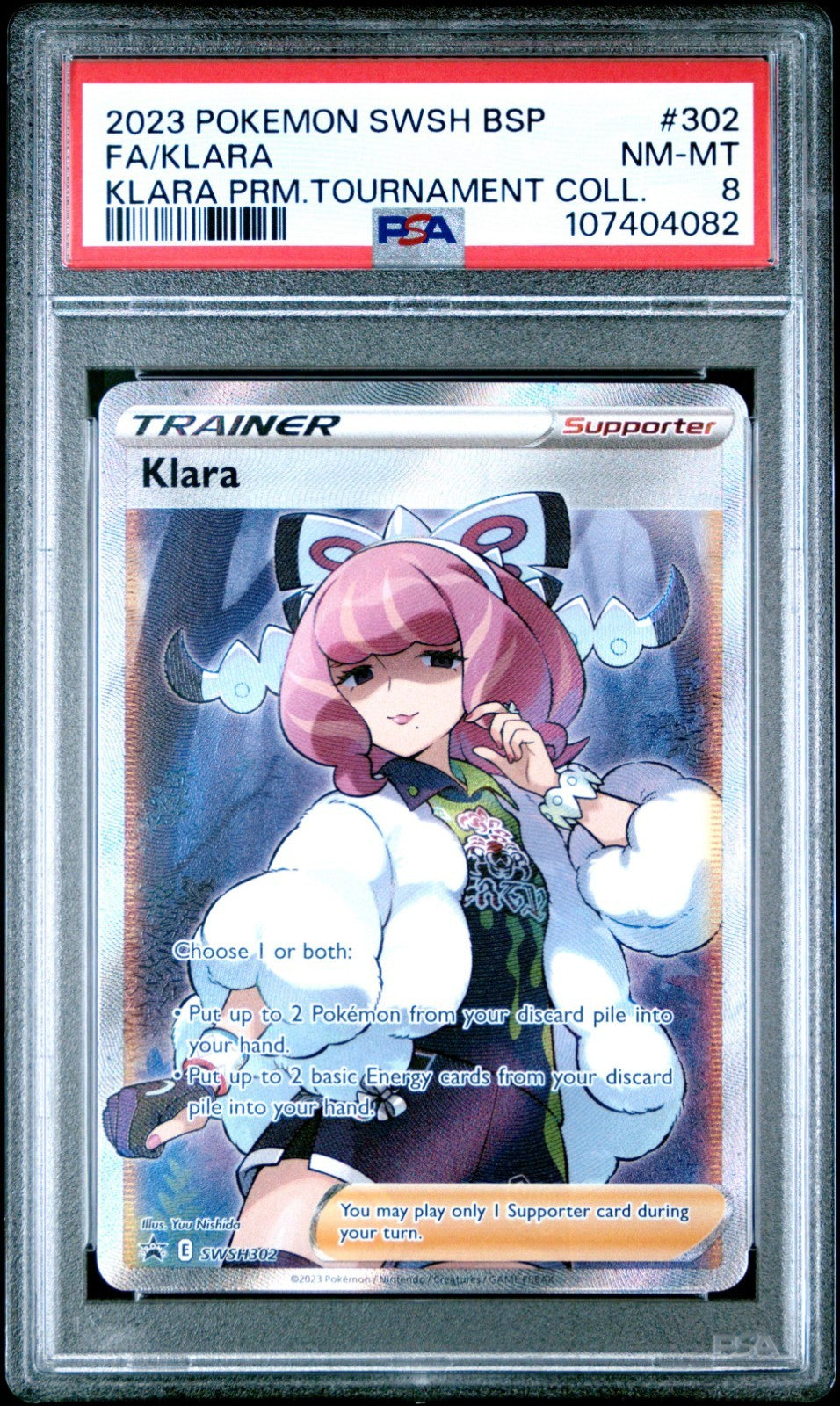 PSA 8 NM-MT Klara (Full Art) SWSH302 SWSH: Sword & Shield Promo Cards Holo