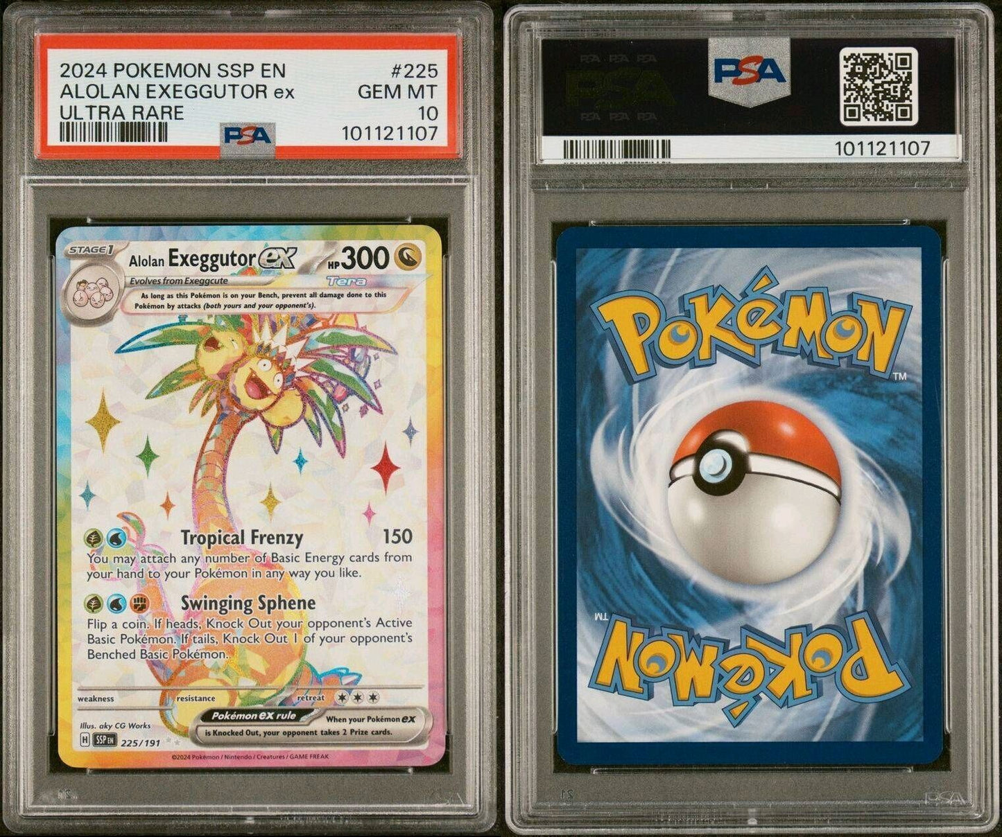 PSA 10 Alolan Exeggutor ex 225/191 Ultra Rare Surging Sparks SSP Pokemon Card