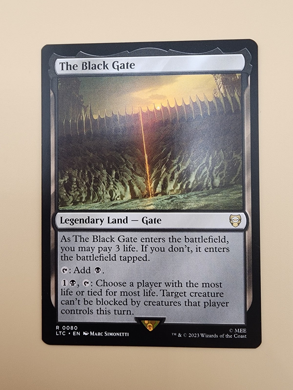 The Black Gate 0080 Non Foil Rare LOTR Commander MTG Near Mint NM