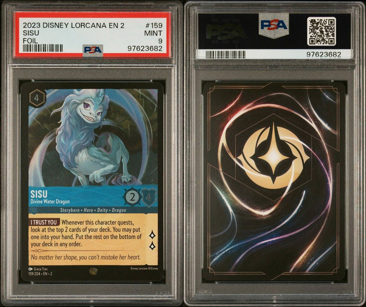 2023 Disney Lorcana EN 2 Foil Sisu Divine Water Dragon #159 PSA 9