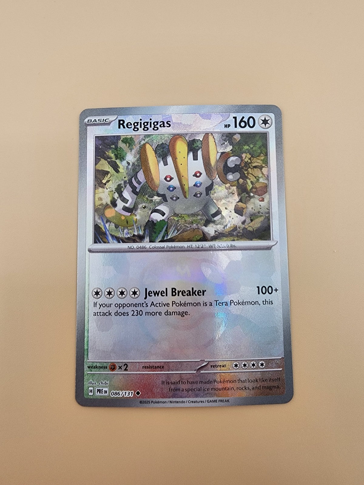 Regigigas (Master Ball Pattern) 086/131 Sv: Prismatic Evolutions Holo NM