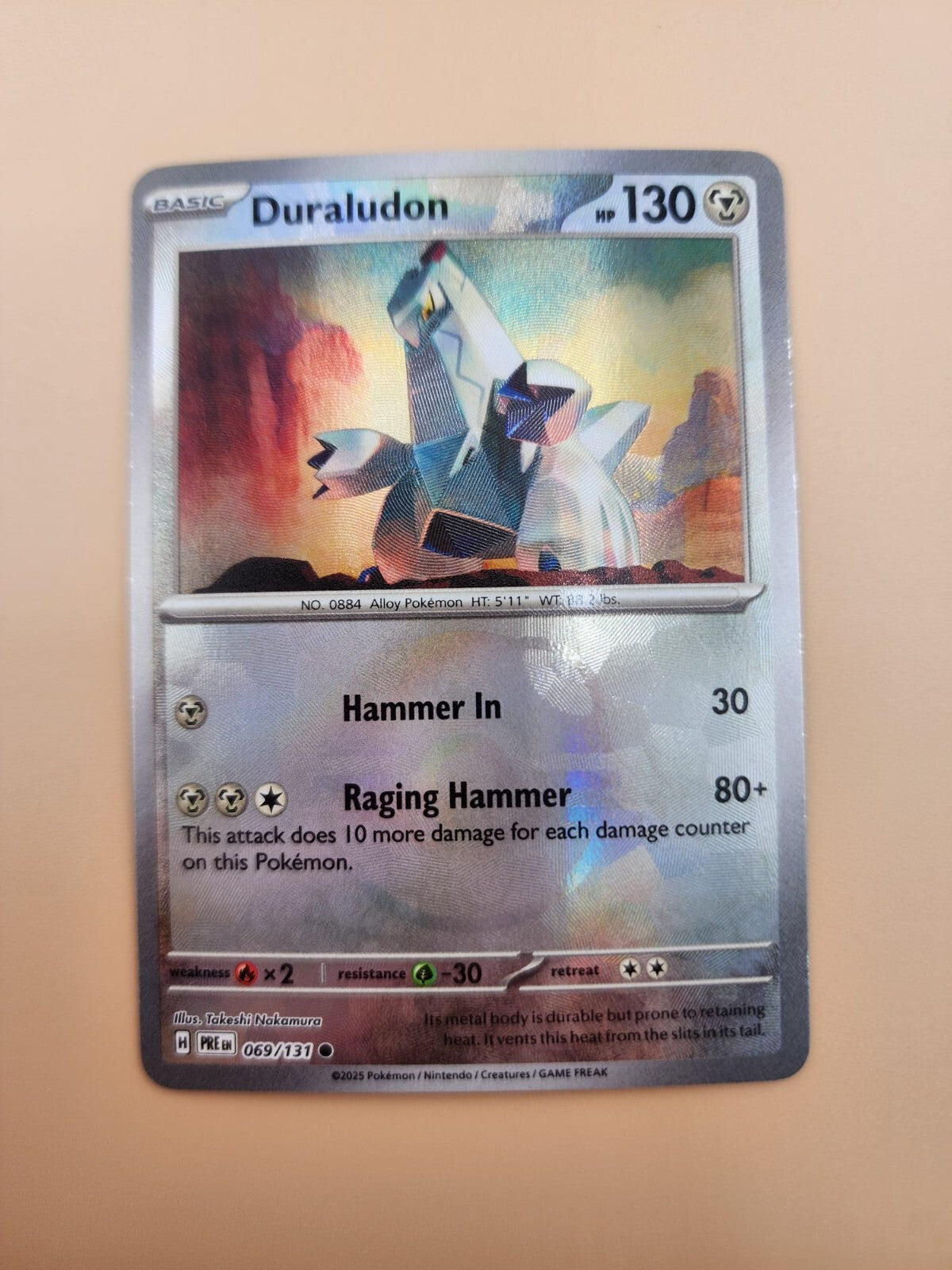 Duraludon (Master Ball Pattern) 069/131 Prismatic Evolutions Holo Near Mint (NM)
