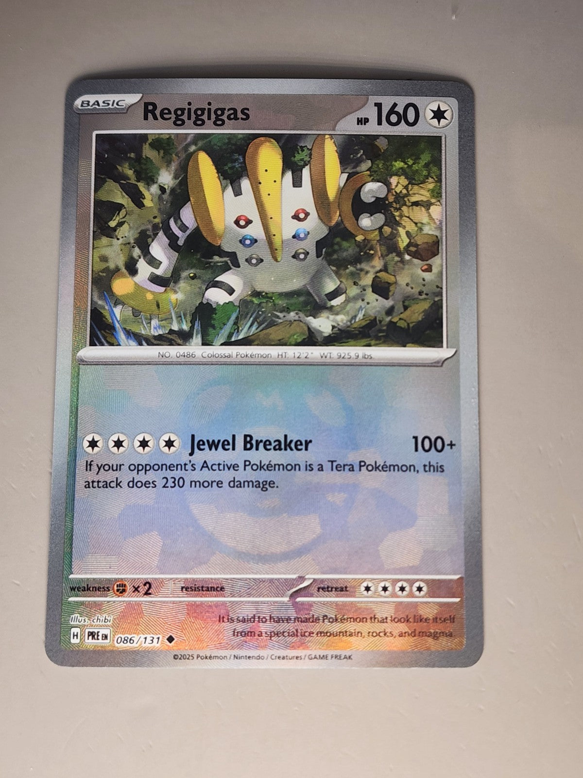 Regigigas (Master Ball Pattern) 086/131 Sv: Prismatic Evolutions Holo