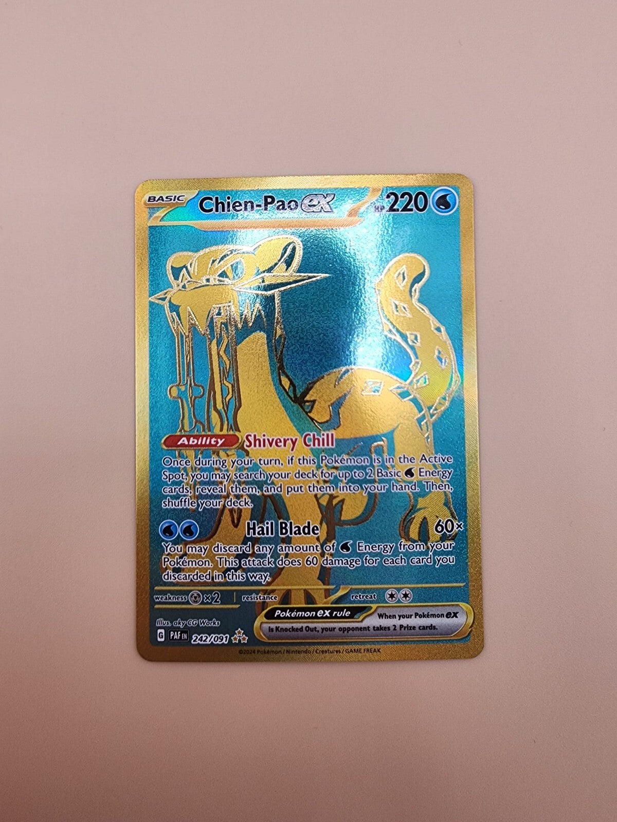 Chien-Pao ex 242/091 Sv: Paldean Fates Holo Near Mint (NM)