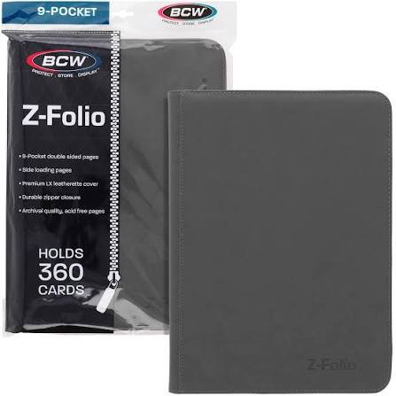 BCW 9-pocket grey z-folio binder