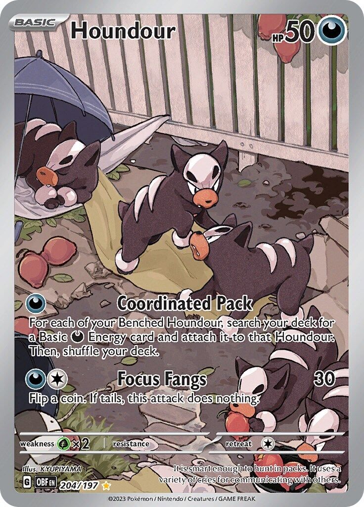 Houndour 204/197 Sv03: Obsidian Flames Holo PSA 9