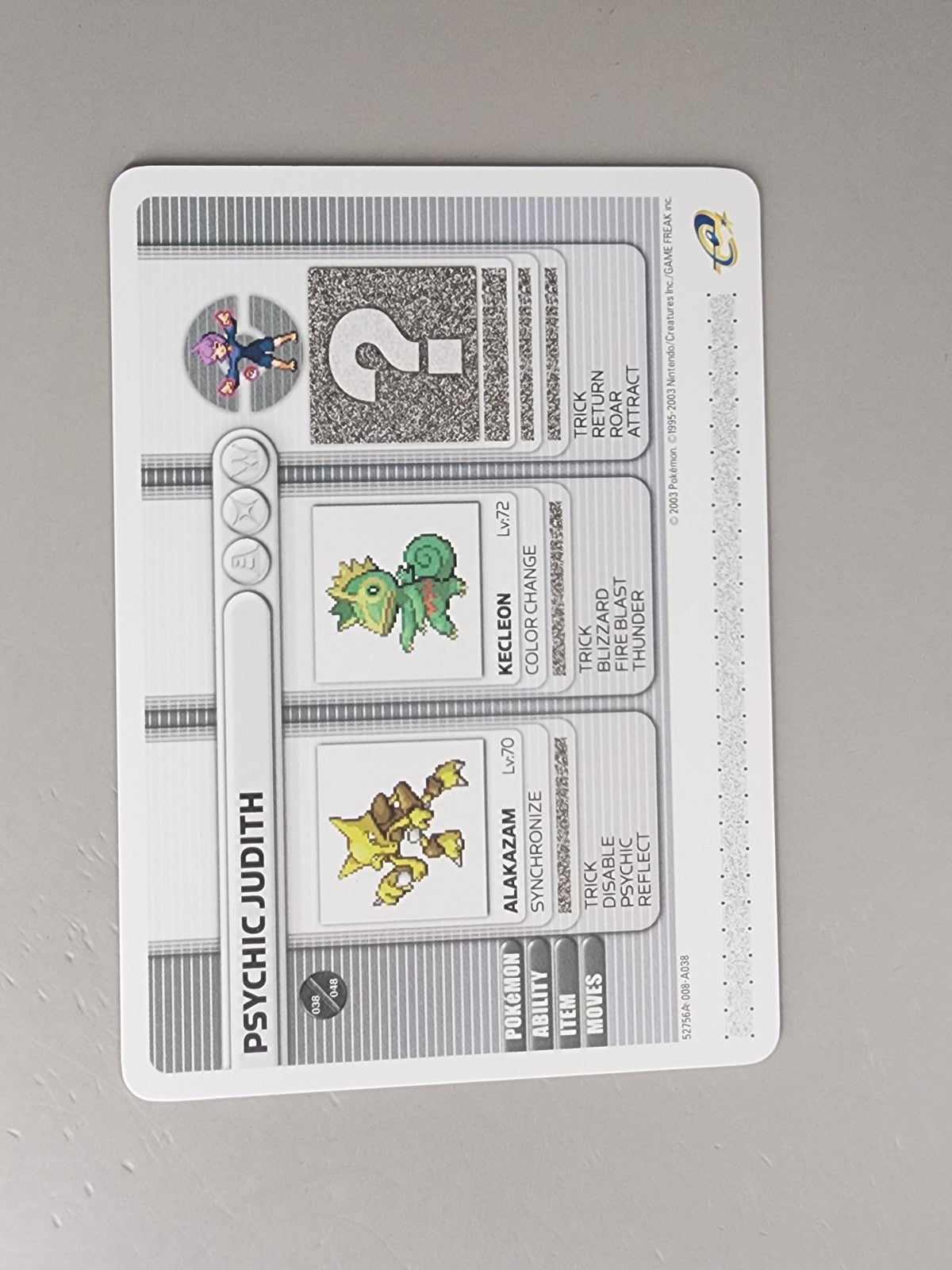 Psychic Judith E-Reader GBA Ruby & Sapphire 2003 Battle Card