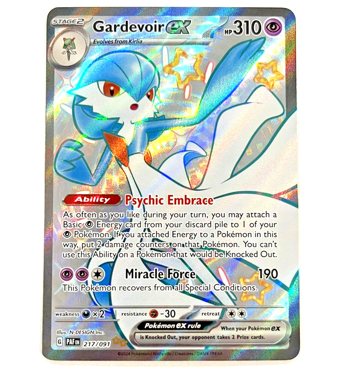 Gardevoir ex 217/091 SV: Paldean Fates Holo Lightly Played (LP)