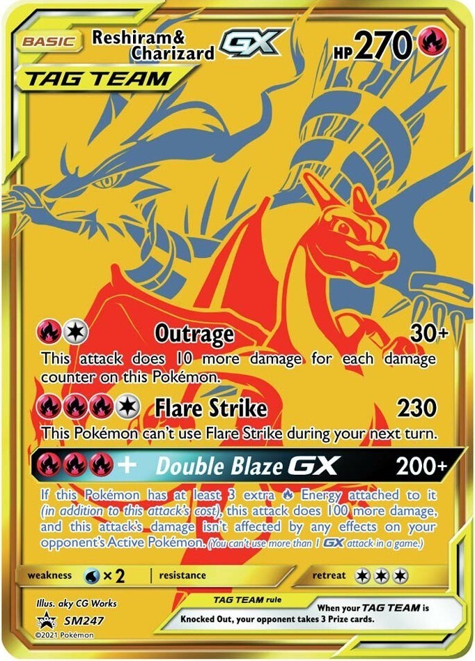Reshiram & Charizard GX SM247 Sm Holo Lightly Played (LP)