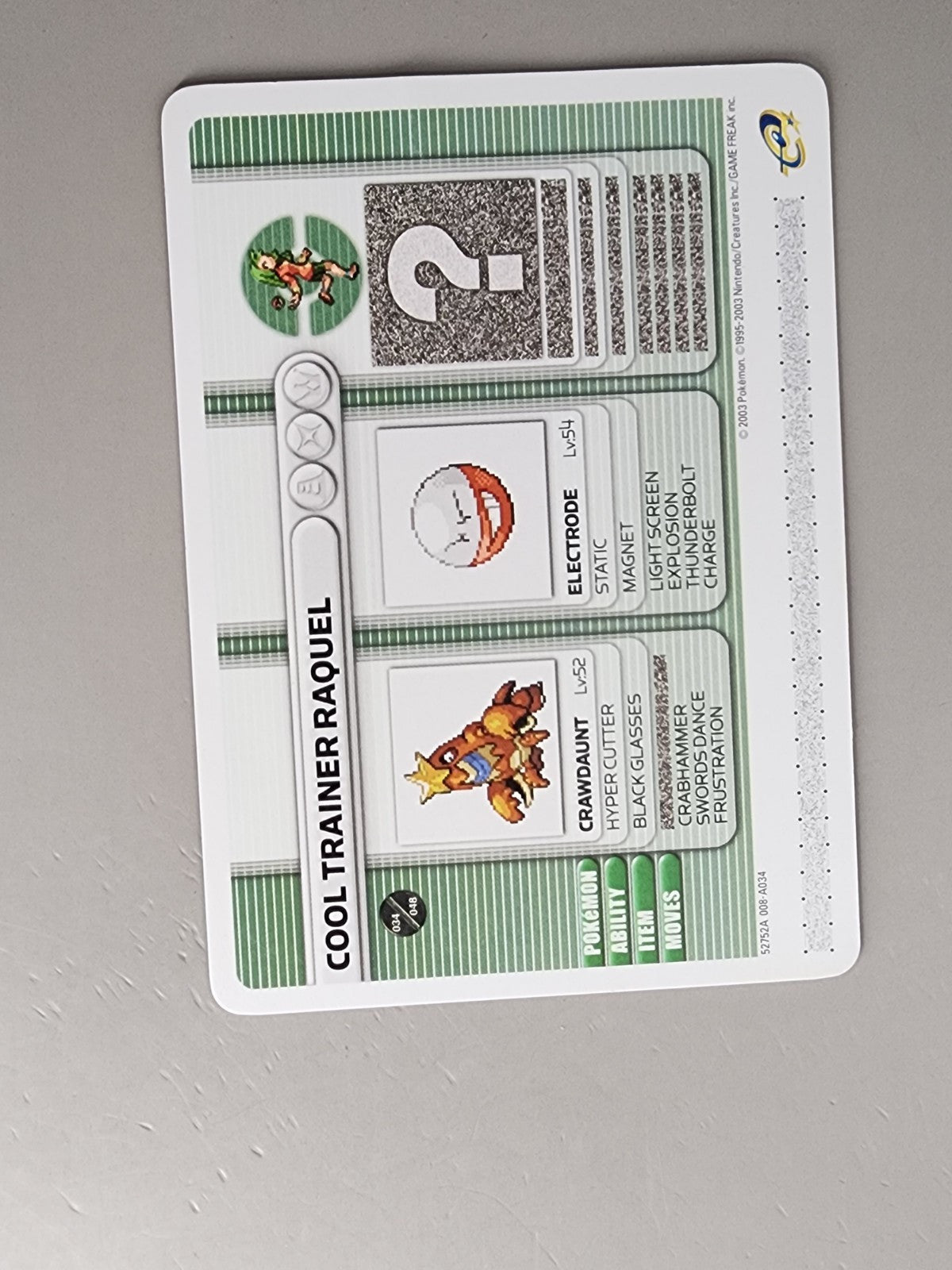 Cool Trainer Devin GBA 2003 Battle E Reader Card Ruby & Sapphire