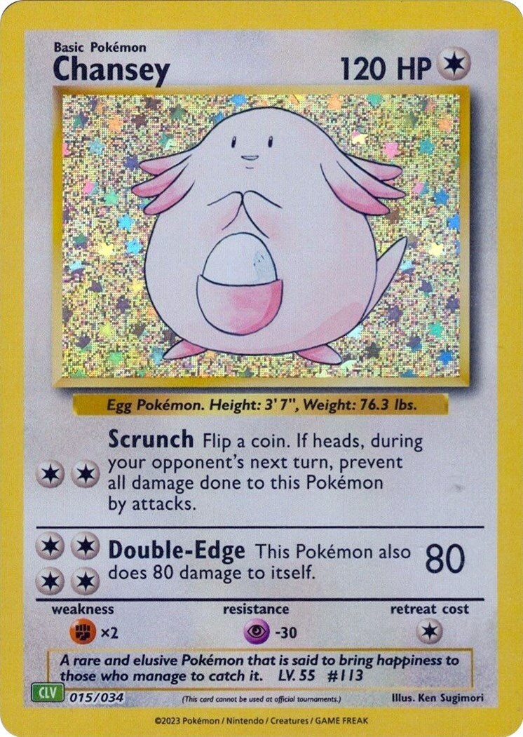 2023 POKEMON Chansey 015/034 Trading Card Game Classic Holo PSA 9