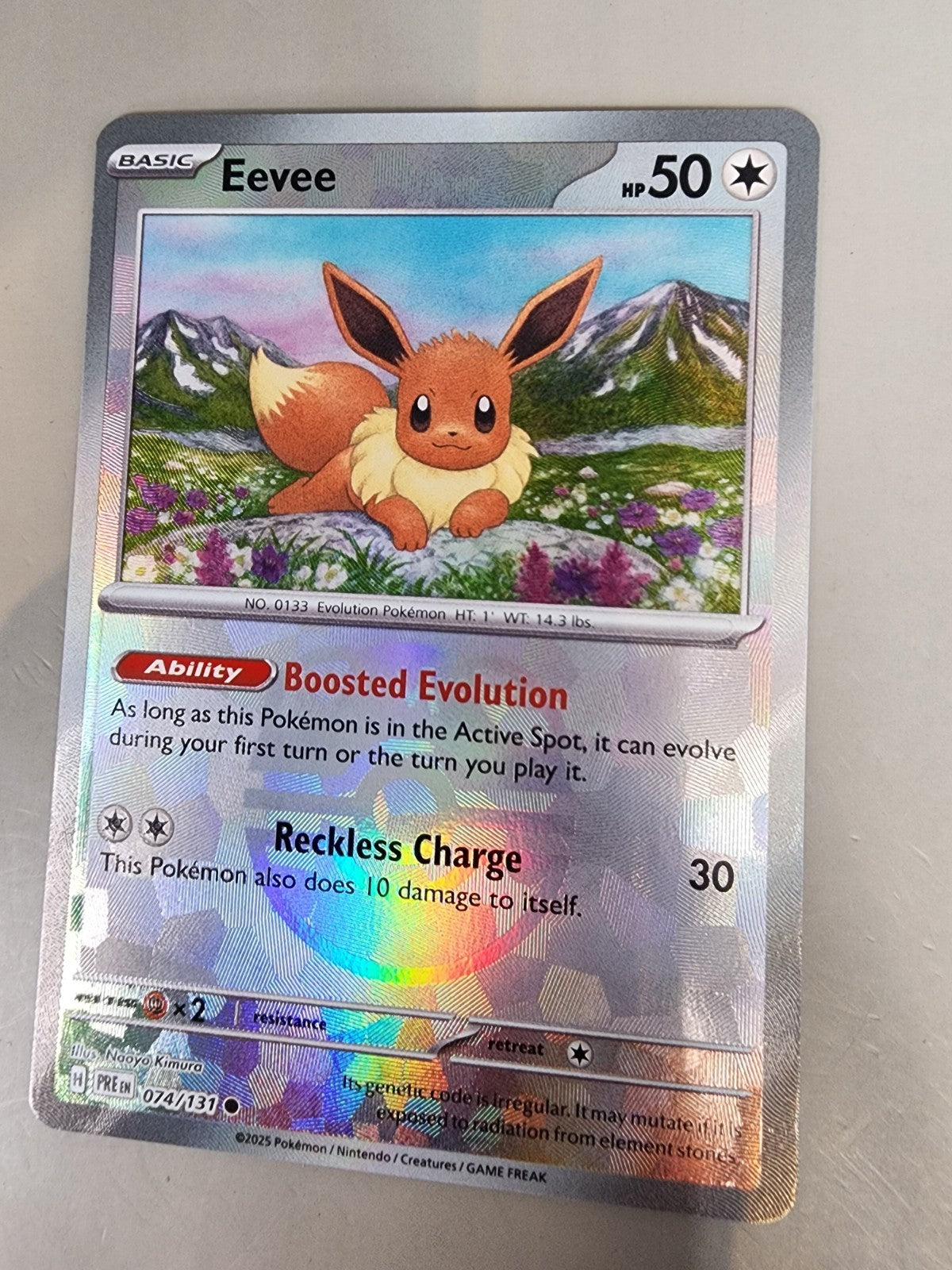 Eevee (Master Ball Pattern) 074/131 Prismatic Evolutions Holo