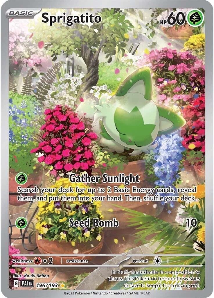 2- Sprigatito 196/193 Sv02: Paldea Evolved Holo Near Mint (NM)