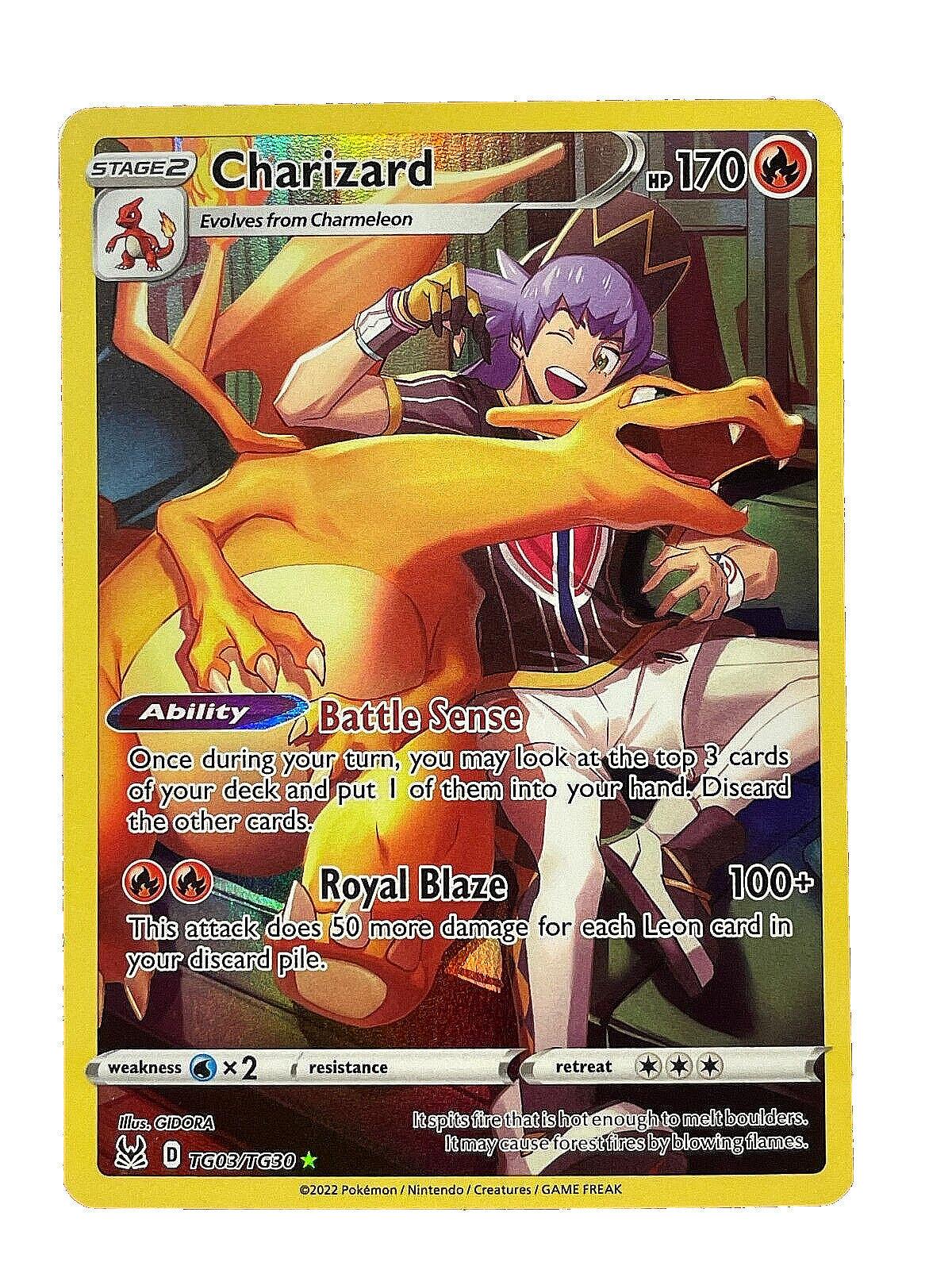 Charizard TG03/TG30 Swsh11: Lost Origin Trainer Gallery Holo Lightly Played (LP)