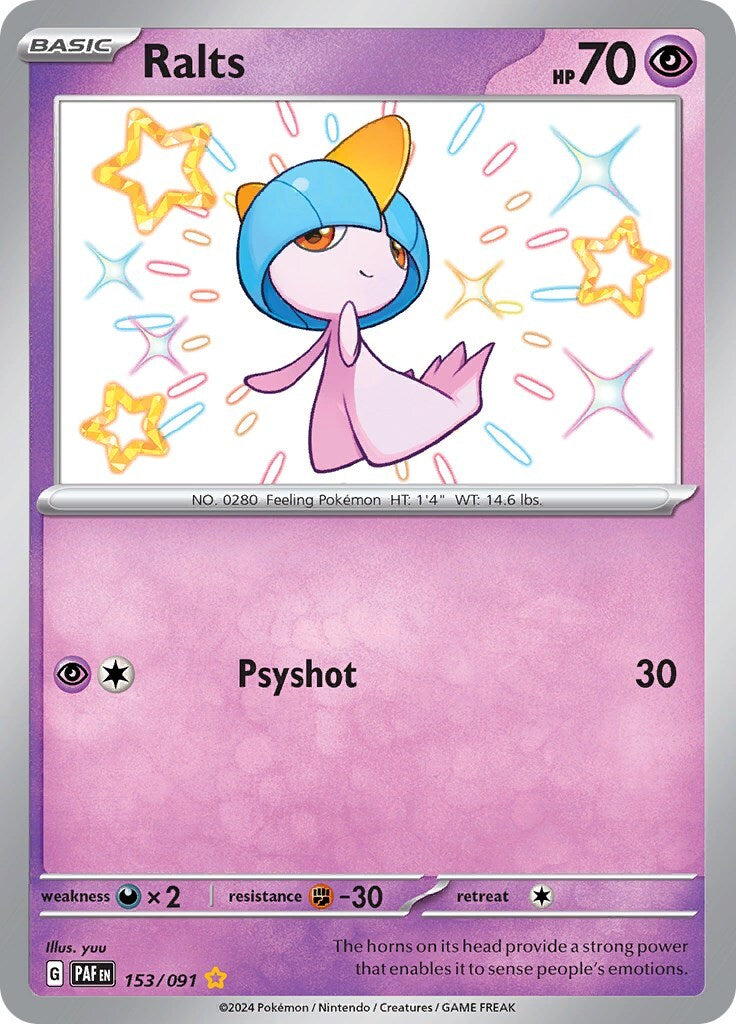 Ralts #153 Paldean Fates PSA 10 Shiny Rare Gem Mint