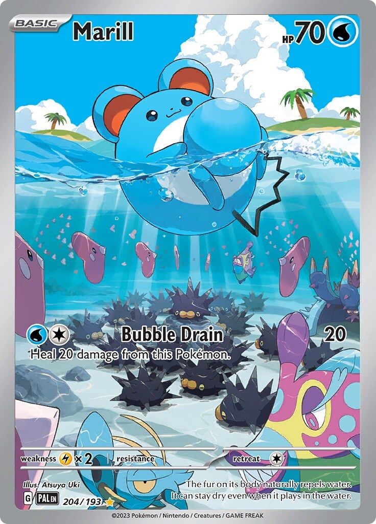 2023 POKEMON PAL EN-PALDEA EVOLVED 204 MARILL ILLUSTRATION RARE PSA 9