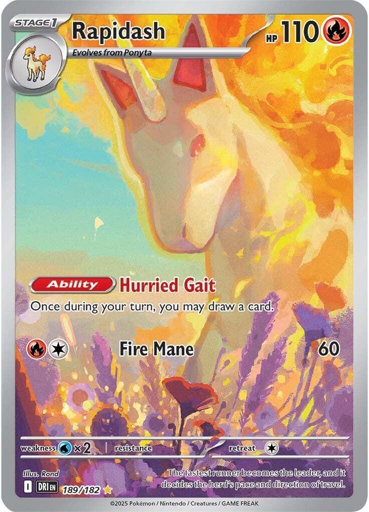 Rapidash 189/182 Sv10: Destined Rivals Holo Near Mint (NM)
