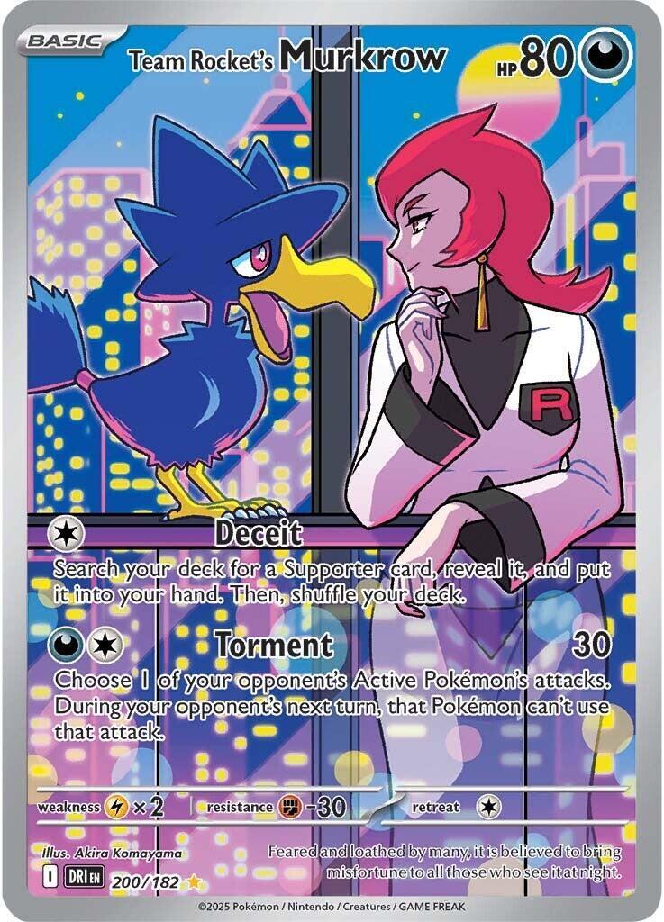 Team Rocket's Murkrow 200/182 Sv10: Destined Rivals Holo Near Mint (NM)