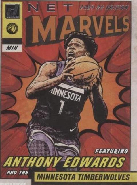 2021-22 Panini Donruss - Net Marvels Anthony Edwards #11 Press Proof White Text