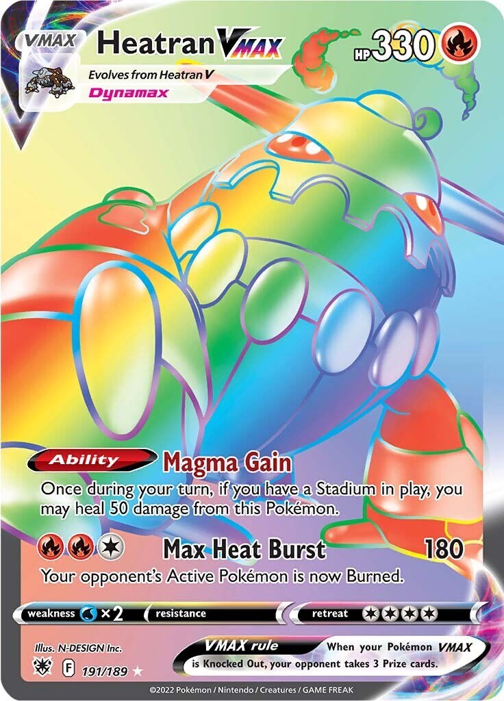 Heatran VMAX (Secret) 191/189 Astral Radiance Holo NM