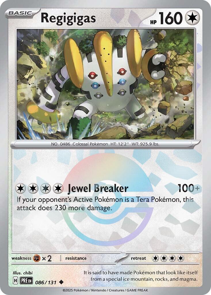 Regigigas (Master Ball Pattern) 086/131 Sv: Prismatic Evolutions Holo NM