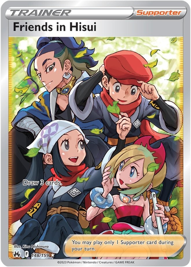 Friends in Hisui (Full Art) 148/159 SWSH: Crown Zenith Holo Near Mint NM