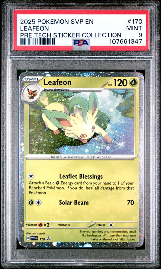 2025 POKEMON SVP EN-SV BLACK STAR PROMO 170 LEAFEON PSA 9