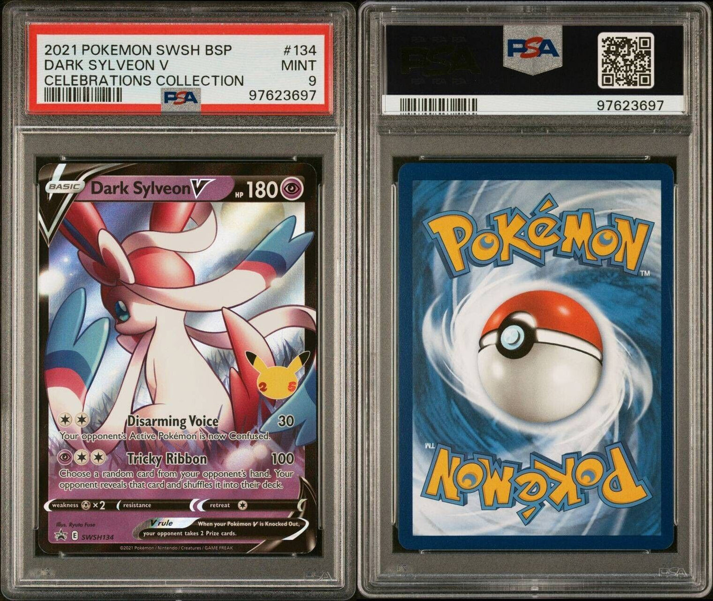 2021 Pokemon SWSH Celebrations Collection Star Promo #134 Dark Sylveon V PSA 9