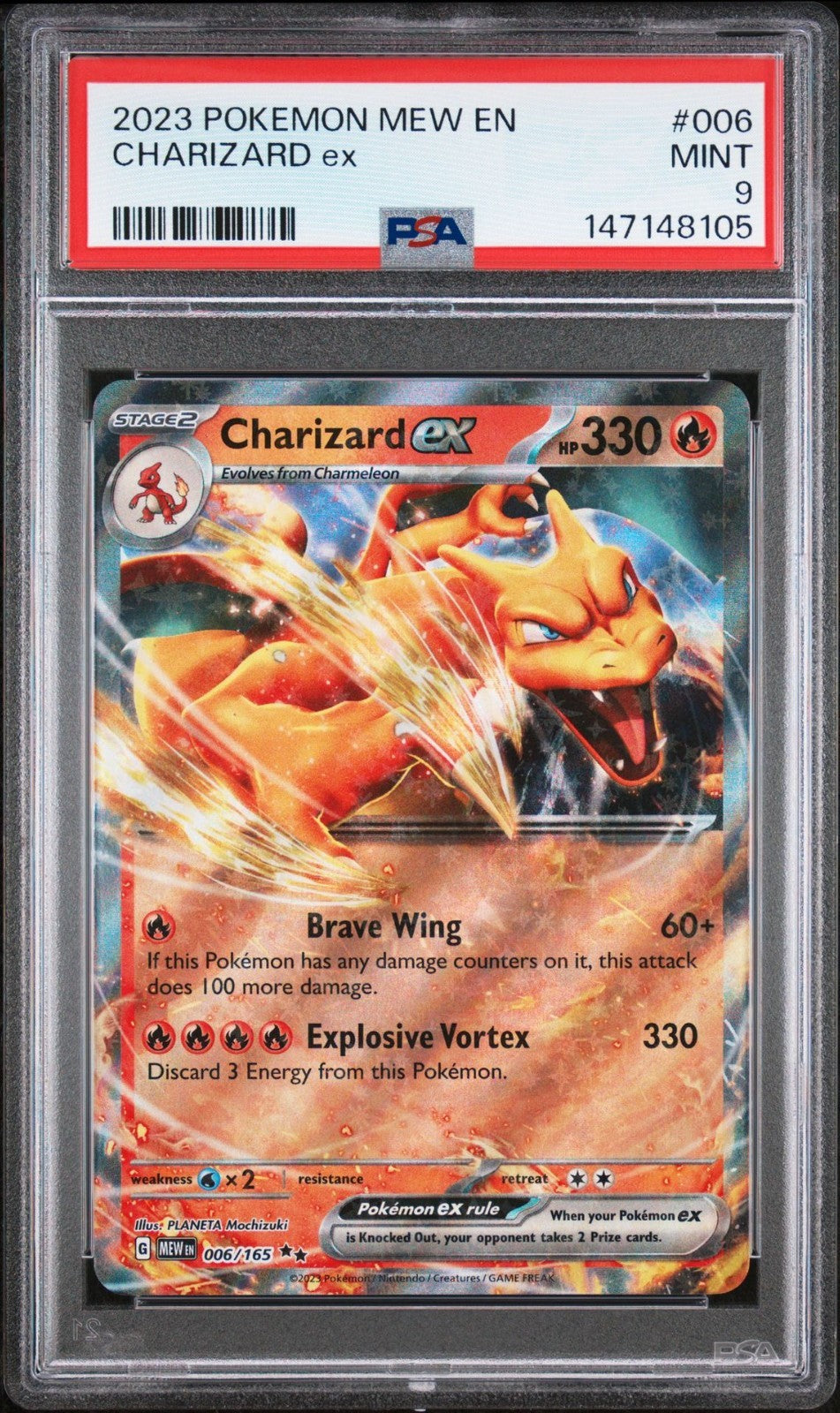 2023 POKEMON MEW EN-151 006 CHARIZARD EX PSA 9