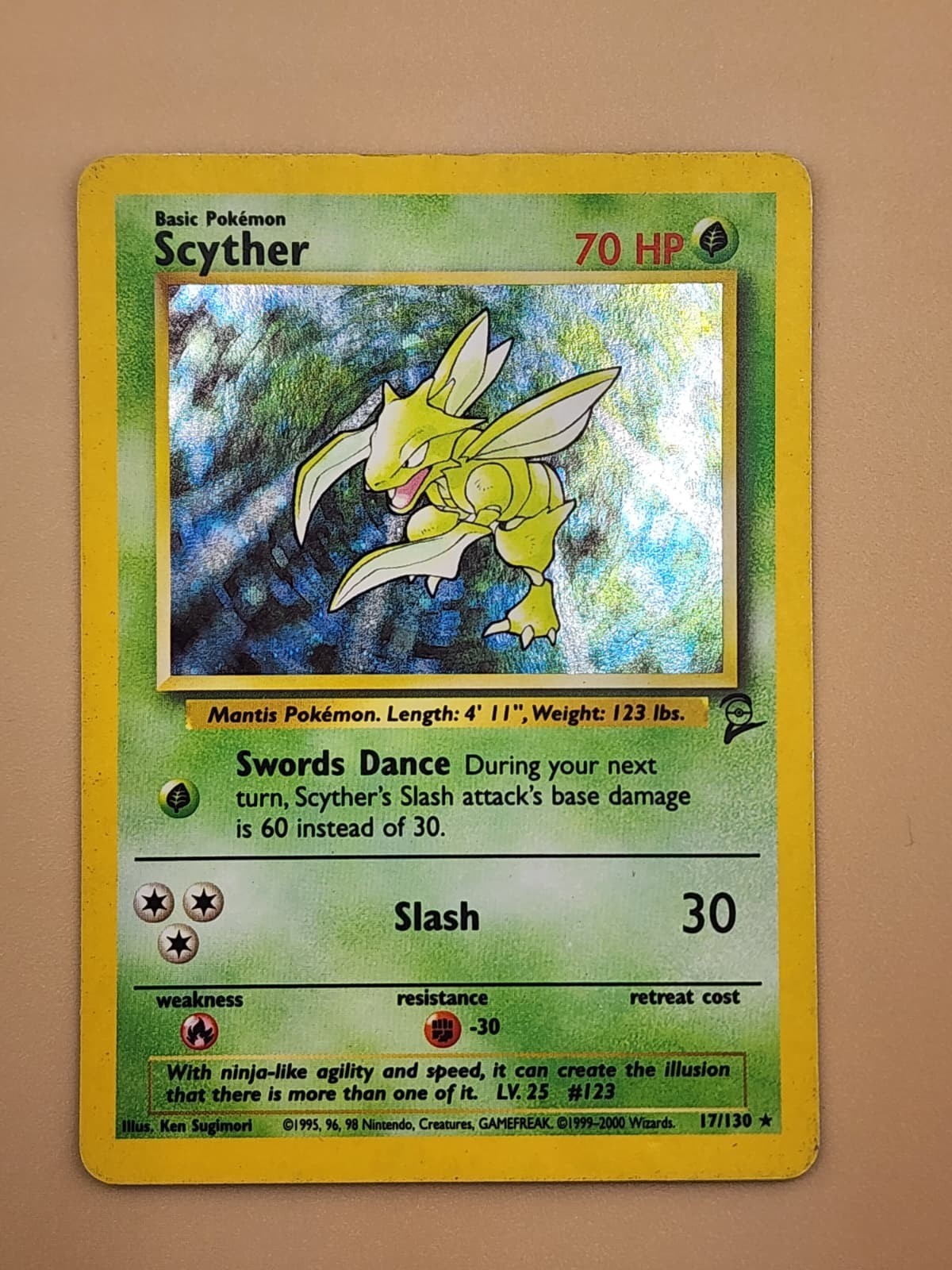 Scyther 017/130 Base Set 2 Holo Near Mint NM